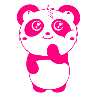Shy Panda Decal (Hot Pink)